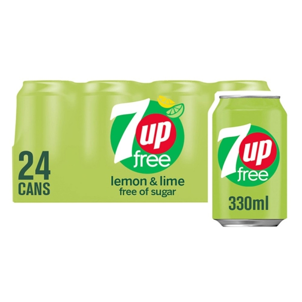 7UP Free Lemon & Lime Cans 24 x 330ml