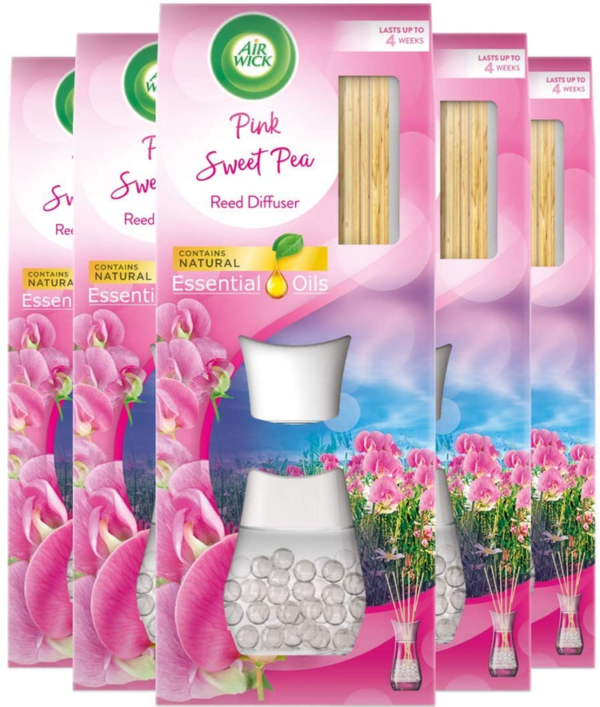 Air Wick Pink Sweet Pea Reed Diffuser 42Ml (Pack of 5)